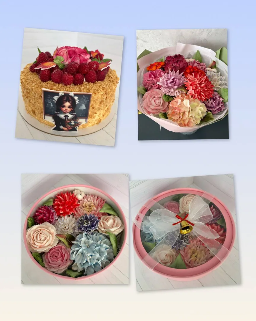 Зефирные букеты, коробочки, торт и капкейки на заказ