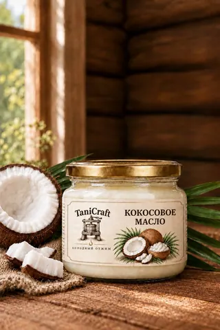 Сыродавленное кокосовое масло, холодный отжим